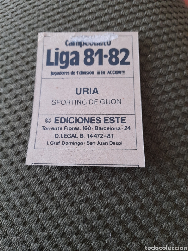Cromos de f&uacute;tbol: EDICIONES ESTE 81 82 URIA SPORTING GIJON ERROR DE CORTE - Foto 2