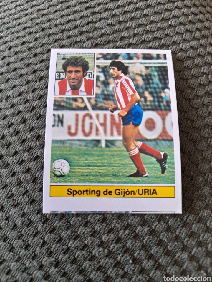 Cromos de f&uacute;tbol: EDICIONES ESTE 81 82 URIA SPORTING GIJON ERROR DE CORTE - Foto 1
