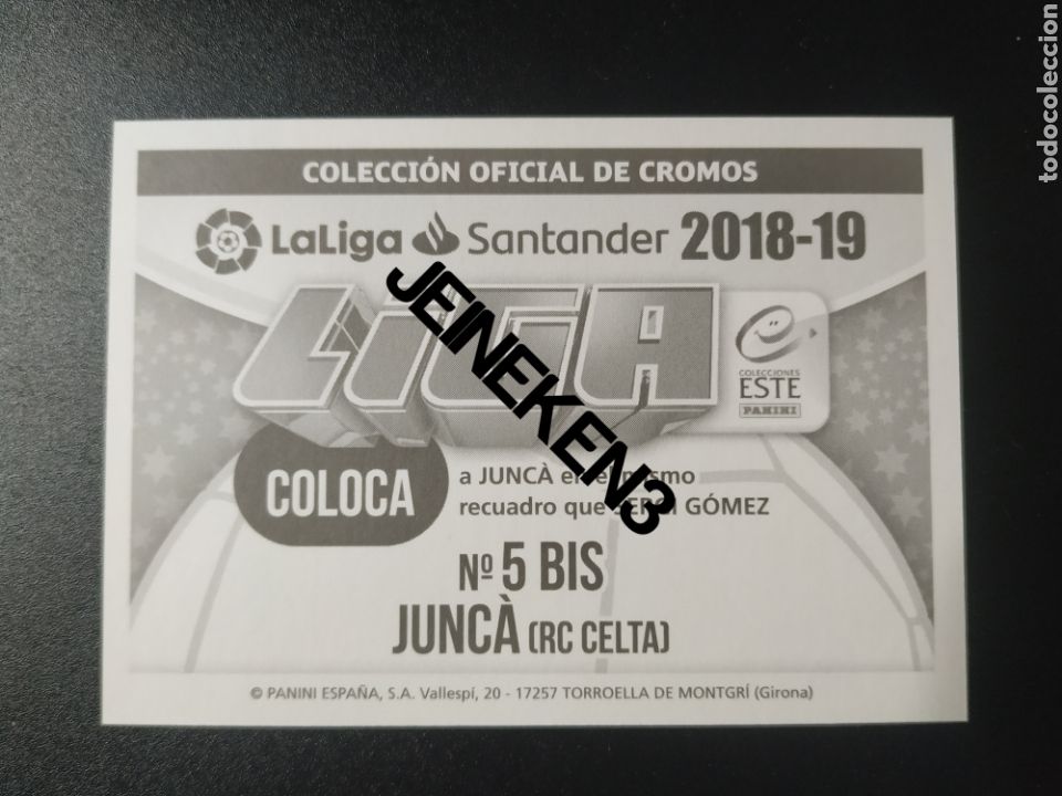 Cromos de f&uacute;tbol: Este 2018/19 5 BIS Junca (Coloca) Celta - Foto 2