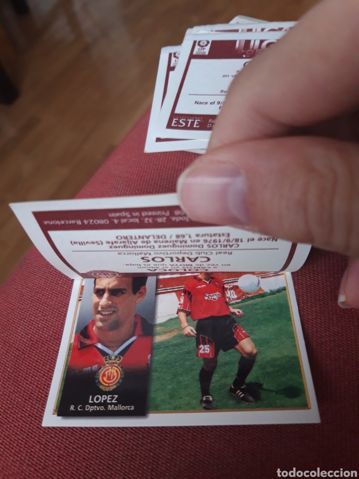 Cromos de f&uacute;tbol: Carlos y L&oacute;pez. Mallorca ventanilla este 98 99 1999 1998 - Foto 2