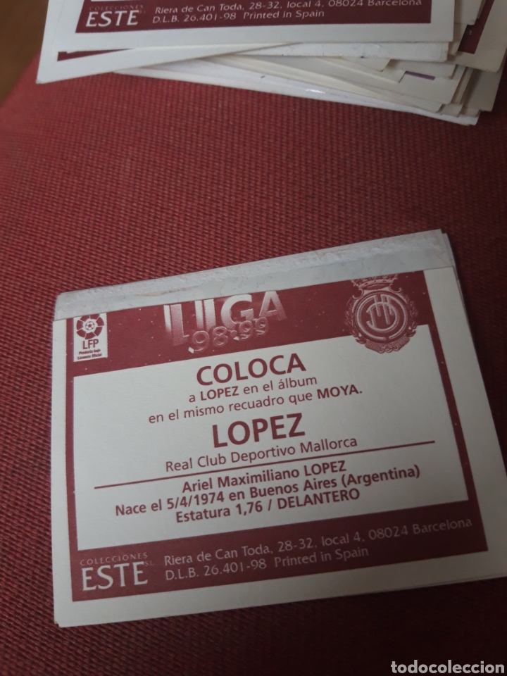 Cromos de f&uacute;tbol: Carlos y L&oacute;pez. Mallorca ventanilla este 98 99 1999 1998 - Foto 3