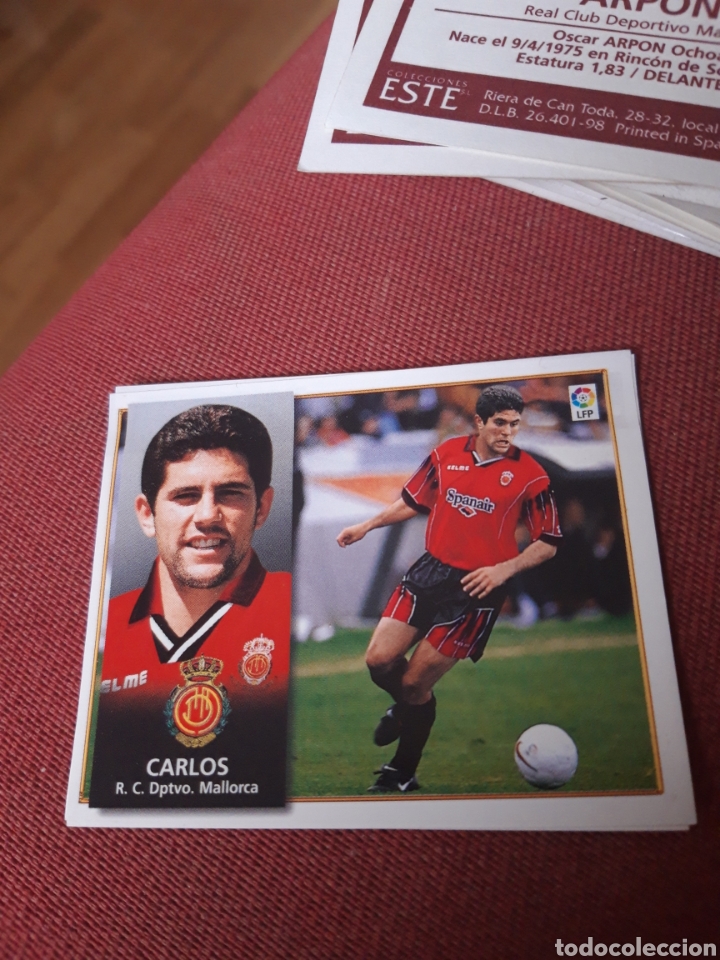 Cromos de f&uacute;tbol: Carlos y L&oacute;pez. Mallorca ventanilla este 98 99 1999 1998 - Foto 1