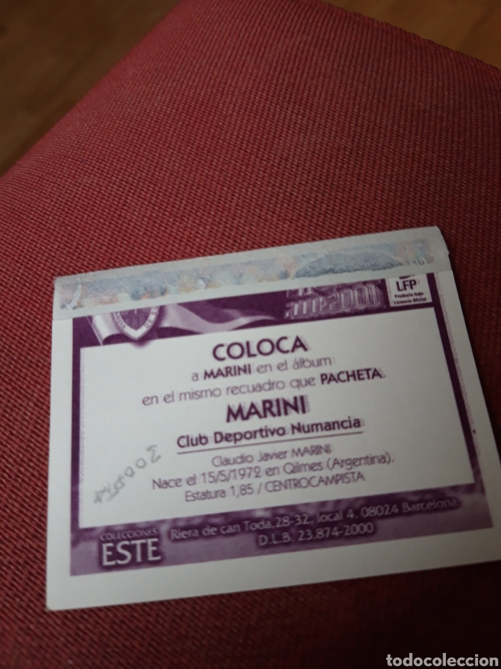 Cromos de f&uacute;tbol: Marini numancia coloca este 00 01 2000 2001 error difuminado - Foto 2
