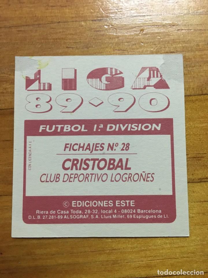 Cromos de f&uacute;tbol: 1989 1990 .Ediciones Este. Despegado. Uf 28 Cristobal. Logro&ntilde;es - Foto 2