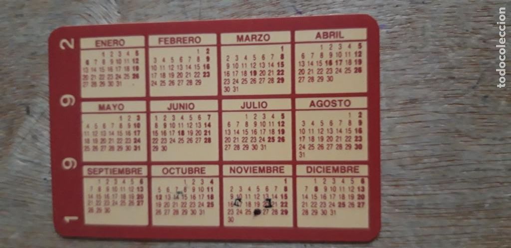 Cromos de f&uacute;tbol: 1 CALENDARIO DE ** MANGO ** A&Ntilde;O. 1992 - Foto 2