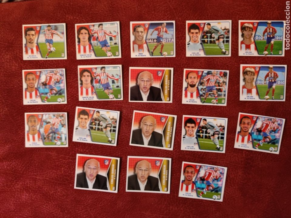Cromos de F&uacute;tbol: ESTAMOS LIQUIDANDO. Lote de 18 Cromos At. de Madrid Liga este 2005-2006 05-06