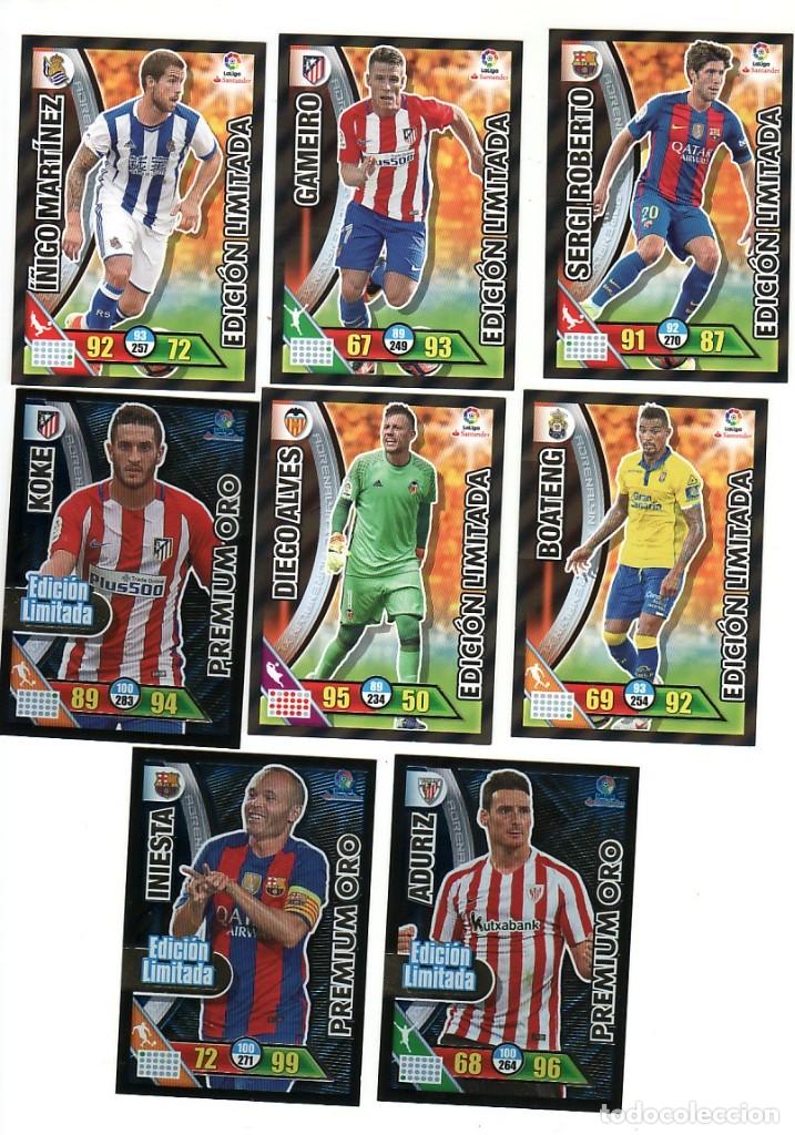 Cromos de f&uacute;tbol: ADRENALIN 2016/2017 8 EDICIONES LIMITADAS NUEVAS PERFECTAS - Foto 1