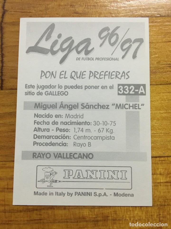 Cromos de f&uacute;tbol: 1996 1997 . PANINI. SIN PEGAR 332a Michel - Foto 2