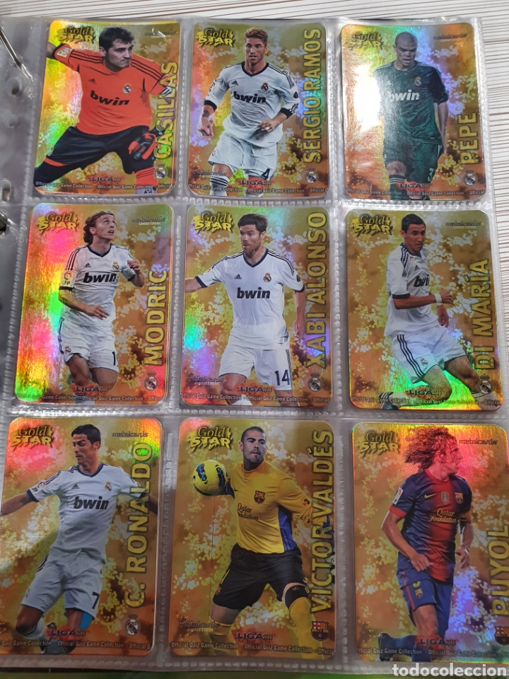 Fu&szlig;ball-Sticker: MUNDICROMO 2012 2013 GOLDSTAR BRILLO LISO LOTE COMPLETO 45/45