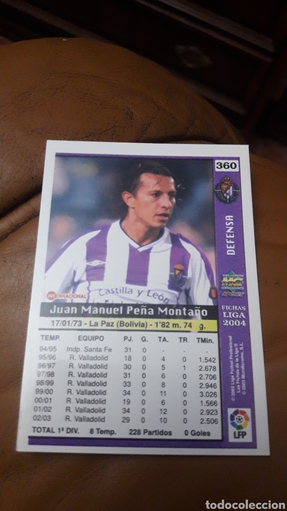 Cromos de f&uacute;tbol: Mundicromo las fichas de la liga 2004 360 Pe&ntilde;a Real Valladolid tercera versi&oacute;n
