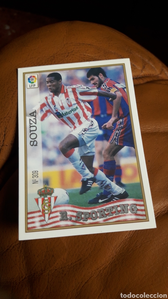 Figurine di Calcio: Mundicromo las fichas de la liga 97 98 309 Souza baja Sporting de Gij&oacute;n