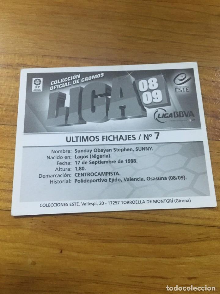 Cromos de f&uacute;tbol: 2008 2009. EDICIONES ESTE. SIN PEGAR. UF 7 SUNNY - Foto 2