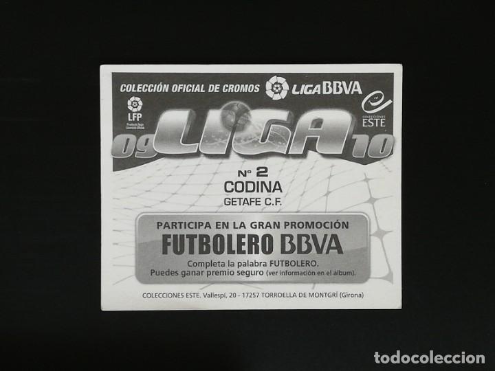 Cromos de f&uacute;tbol: #184 2 CODINA GETAFE 2009 2010 EDICIONES ESTE 09 10 SIN PEGAR - Foto 2