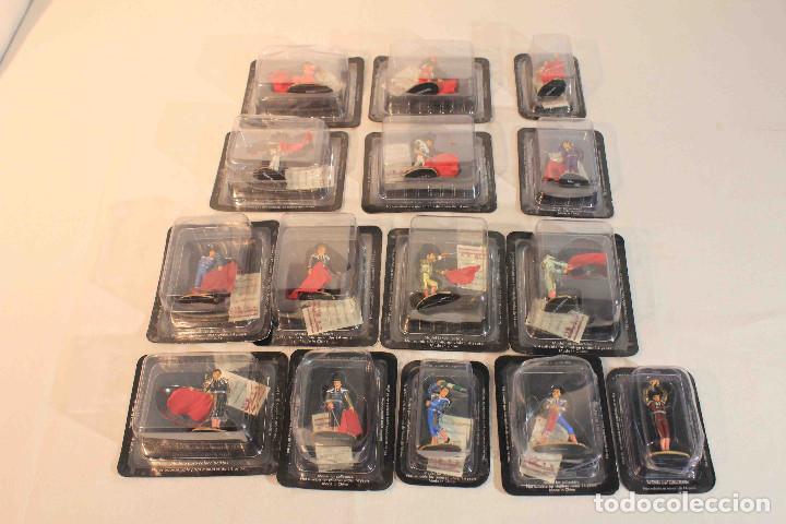Cromos de f&uacute;tbol: SET 15 FIGURAS MULETA Y BANDERILLAS PLOMO
