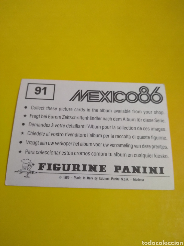 Cromos de f&uacute;tbol: Corra del sur.Mexico 86.num.91 - Foto 2