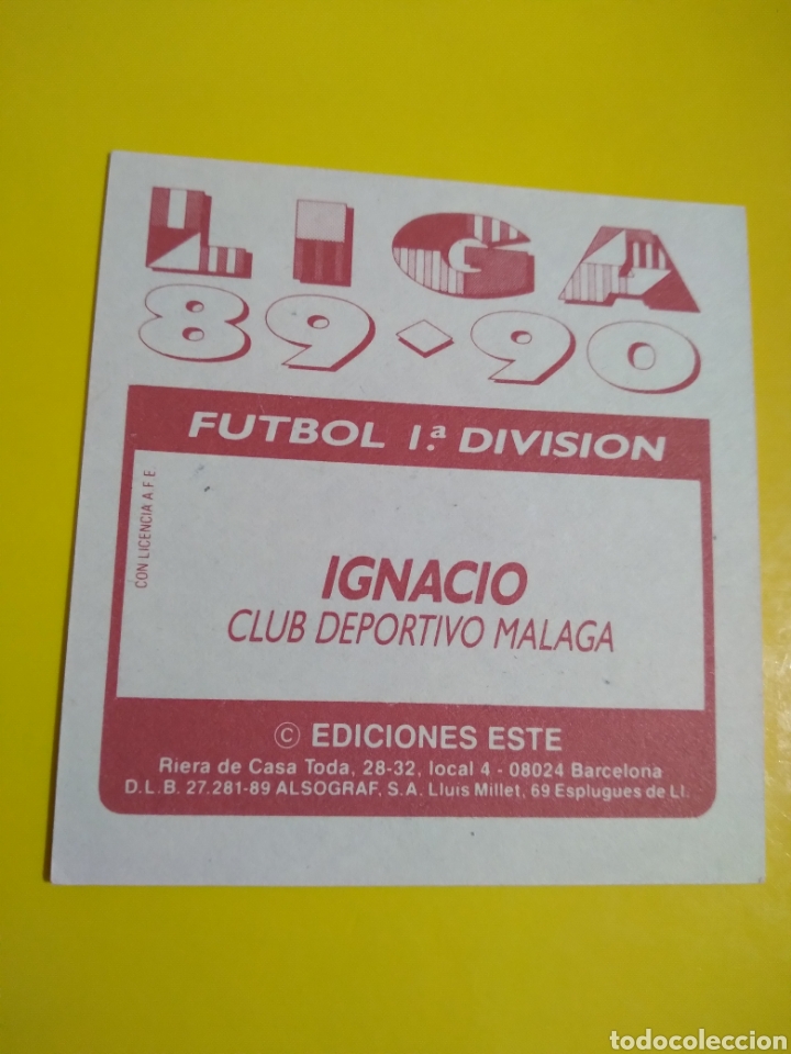 Cromos de f&uacute;tbol: Ignacio. Liga 89/90. Nuevo - Foto 2