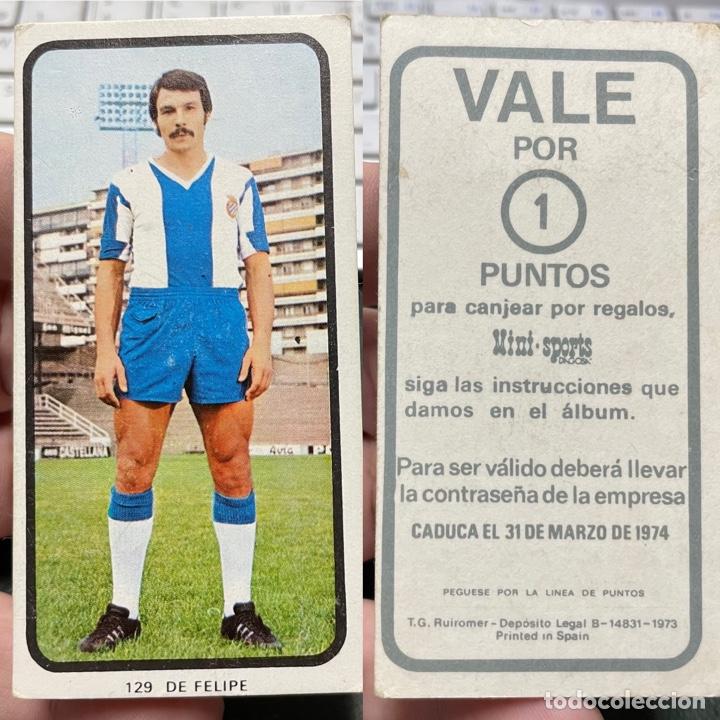 Cromos de F&uacute;tbol: Cromo 129 De Felipe deportivo Espa&ntilde;ol Campeonatos Nacionales 1973 1974 73 74 Ruiz Romero