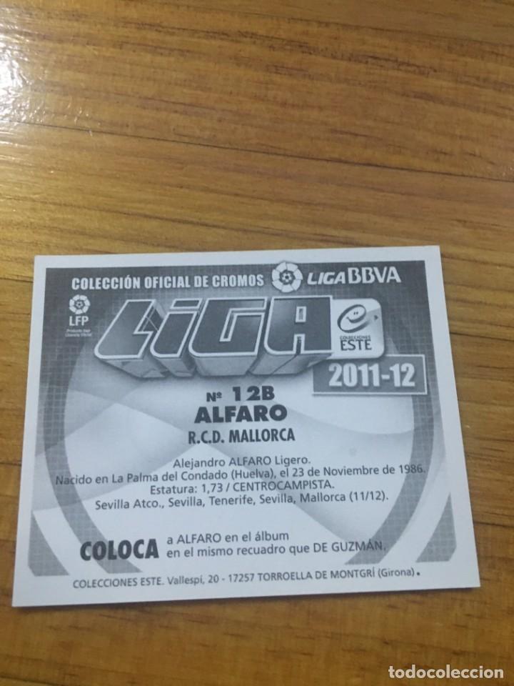 Cromos de f&uacute;tbol: 2011 2012 Ediciones Este. Sin pegar. Alfaro - Foto 2