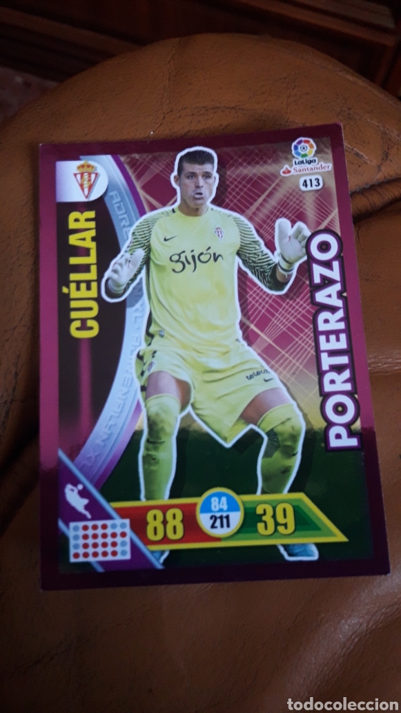 Fu&szlig;ball-Sticker: Panini Adrenalyn 2016 2017 16 17 413 Cu&eacute;llar Sporting de Gij&oacute;n porterazo