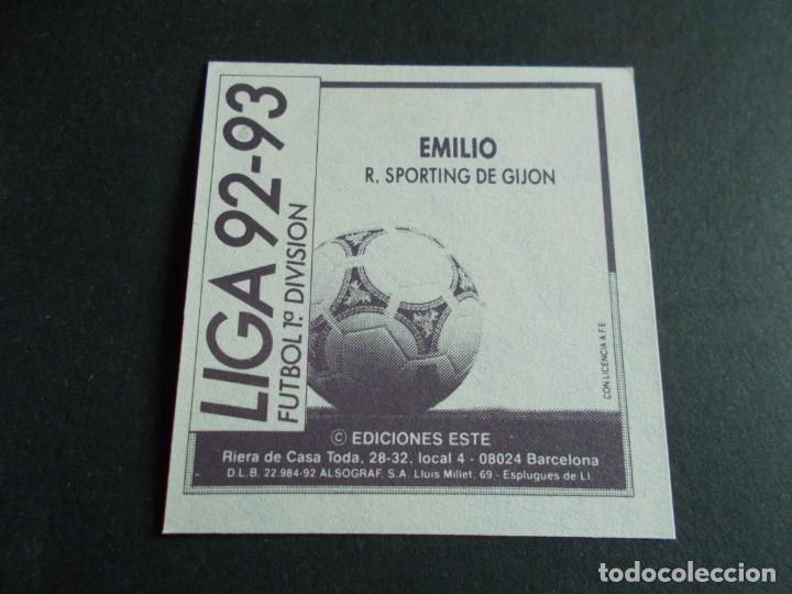 Cromos de f&uacute;tbol: ESTE 92-93 BAJA EMILIO SPORTING NUEVO IMPECABLE - Foto 2