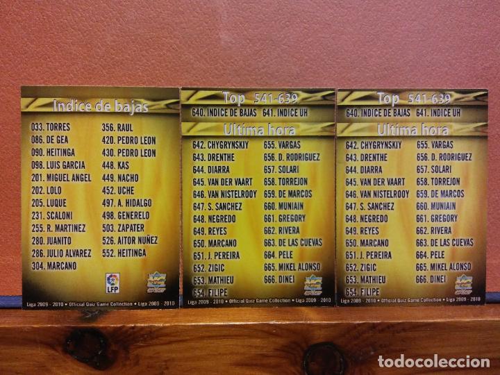 Football Stickers: &Iacute;NDICE DE BAJAS. LIGA DE F&Uacute;TBOL PROFESIONAL 2009-2010. LOTE DE CROMOS DE F&Uacute;TBOL