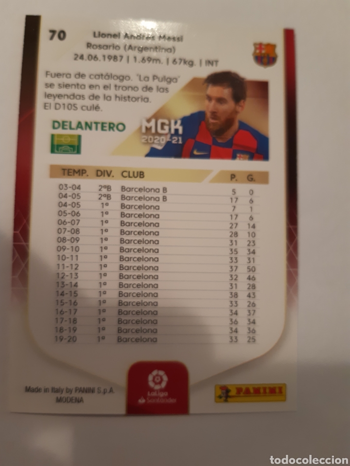 Cromos de f&uacute;tbol: Megacrack 2020 21 Messi n70 - Foto 2
