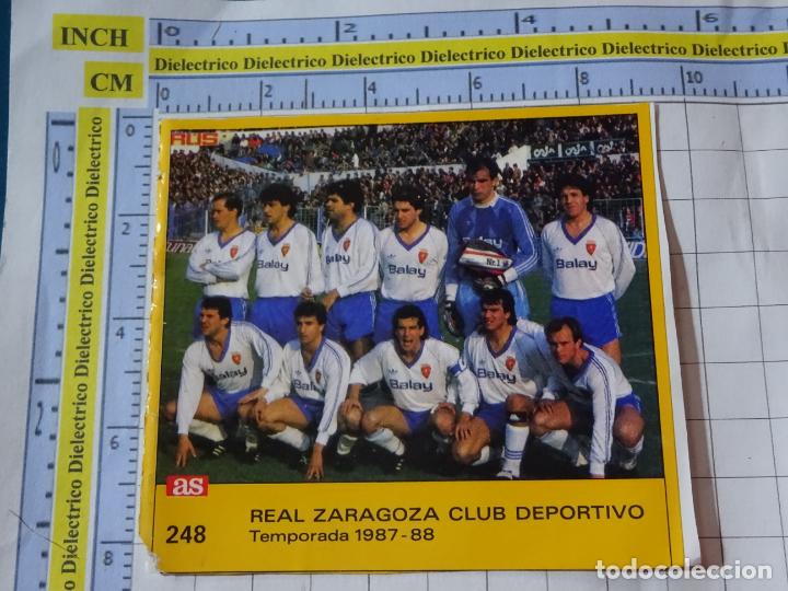 Figurine di Calcio: CROMO PEGATINA. F&Uacute;TBOL ASES LIGA FUTBOL 87 88 1987 1988.. DIARIO AS 248 ALINEACI&Oacute;N REAL ZARAGOZA