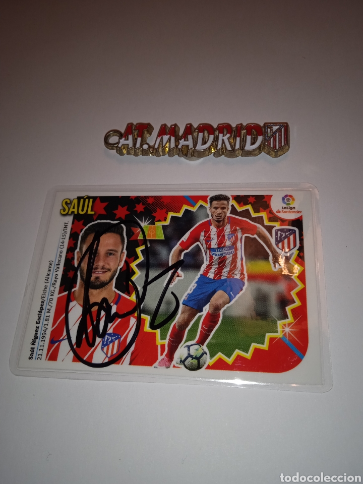 Cromos de f&uacute;tbol: Cromo de Sa&uacute;l en el Atl&eacute;tico de Madrid - Foto 2
