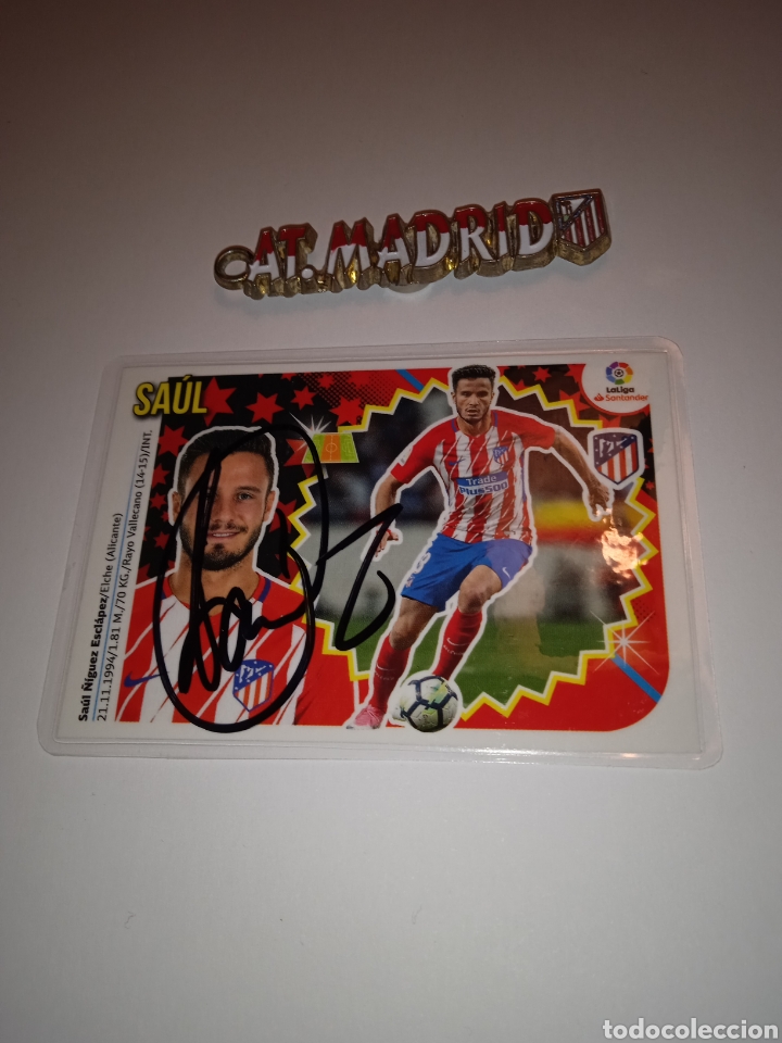 Cromos de f&uacute;tbol: Cromo de Sa&uacute;l en el Atl&eacute;tico de Madrid - Foto 1