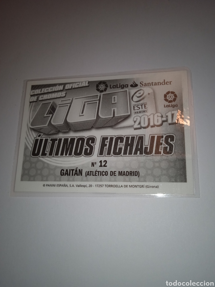 Cromos de f&uacute;tbol: Cromo de Gait&aacute;n en el Atl&eacute;tico de Madrid - Foto 3