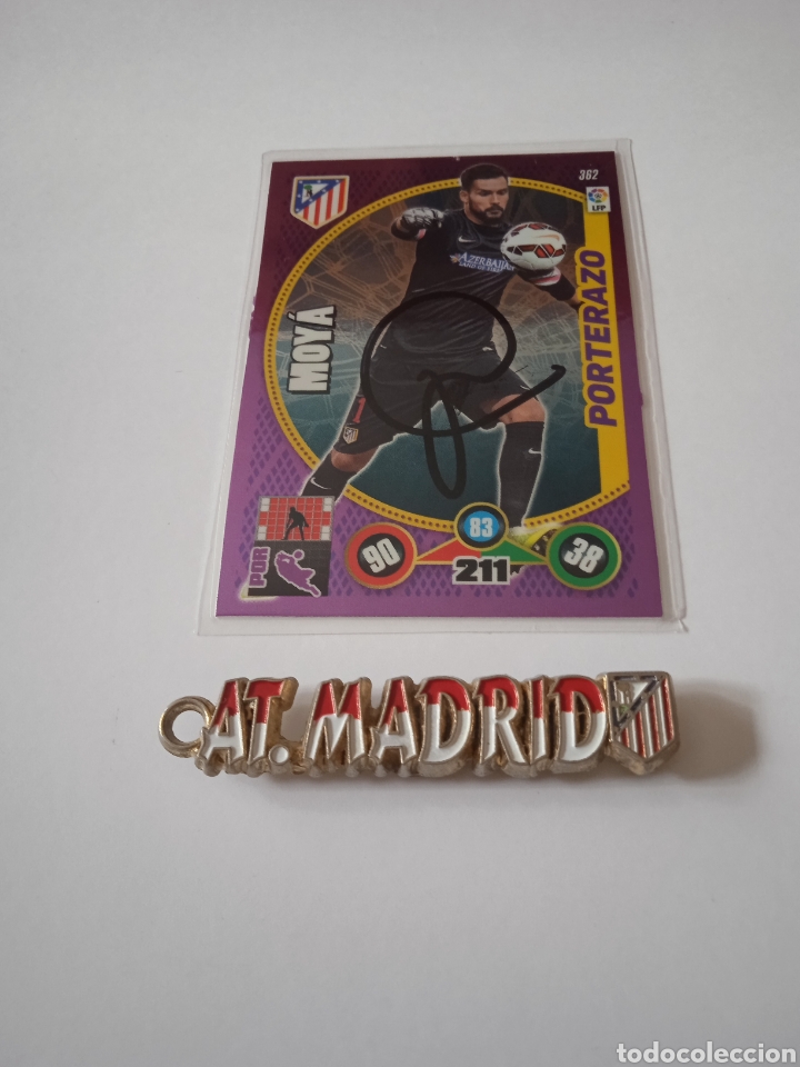 Cromos de f&uacute;tbol: Cromo de Moya en el Atl&eacute;tico de Madrid - Foto 3