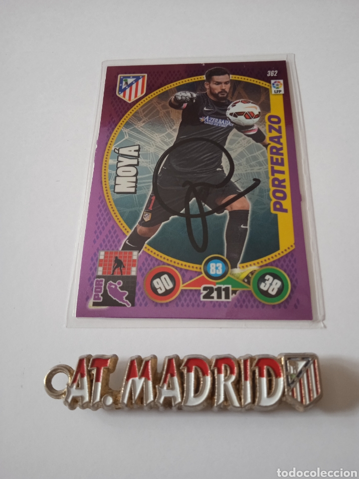 Cromos de f&uacute;tbol: Cromo de Moya en el Atl&eacute;tico de Madrid - Foto 1