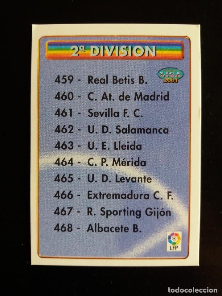 Cromos de F&uacute;tbol: 458 &Iacute;NDICE 2&ordm; DIVISI&Oacute;N (AZUL) - MUNDICROMO 2001