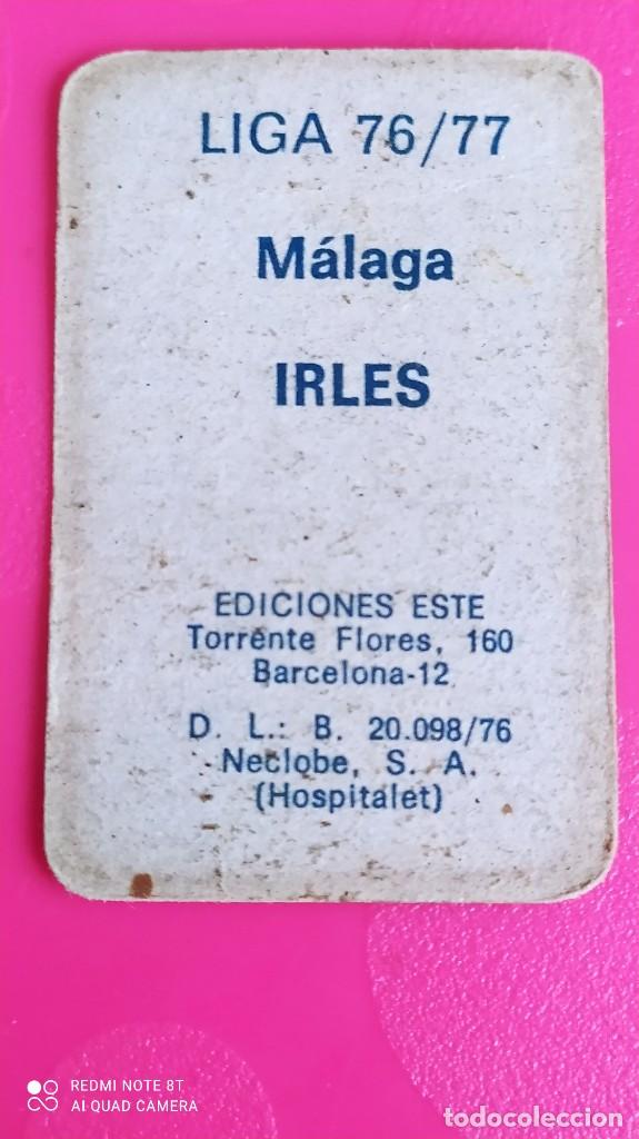 Cromos de f&uacute;tbol: IRLES MALAGA ESTE 76 77 1976 1977 - Foto 2