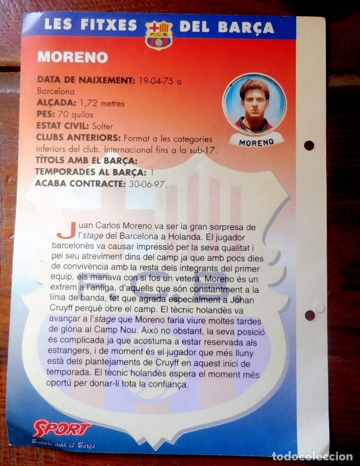 Cromos de f&uacute;tbol: F.C. BARCELONA - FITXES DEL BAR&Ccedil;A - MORENO - Foto 2