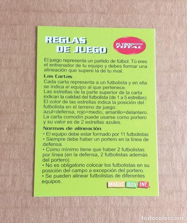Cromos de F&uacute;tbol: Cromo REGLAS DE JUEGO F&Uacute;TBOL MATCH TOTAL LIGA 2002-2003 MAGIC BOX INT. Nuevo.