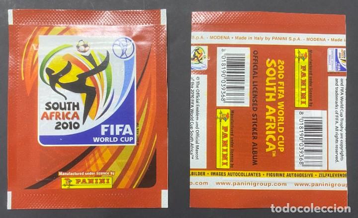 Cromos de F&uacute;tbol: SOBRE DE CROMOS SIN ABRIR MUNDIAL SUDAFRICA 2010 10 VERSION EUROPA TRASERA HORIZONTAL PANINI