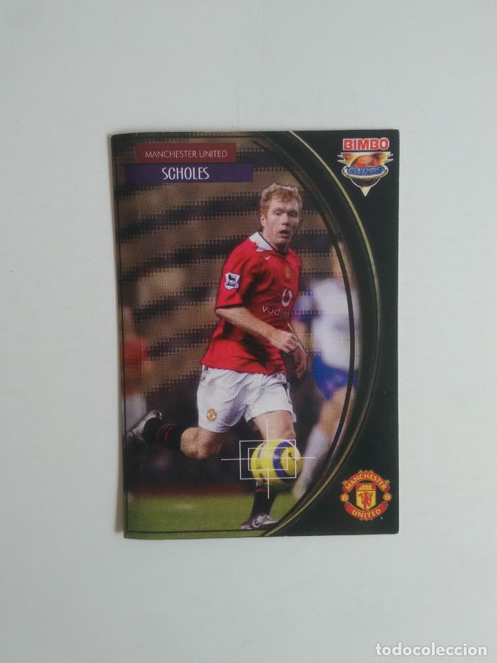 Cromos de f&uacute;tbol: SCHOLES MANCHESTER UNITED MU CROMO CARD TARJETA DE F&Uacute;TBOL BIMBO BIMBOCARDS ESTRELLAS CONTINENTALES