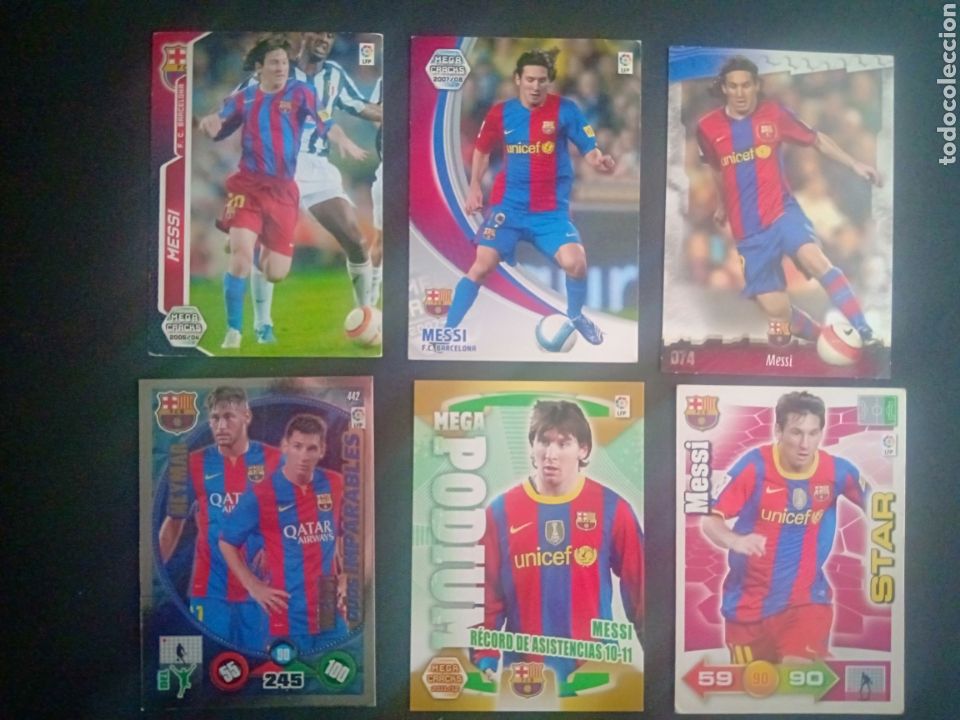 Cromos de f&uacute;tbol: Messi 71 bis mas lote de cromos Messi inversi&oacute;n. - Foto 1