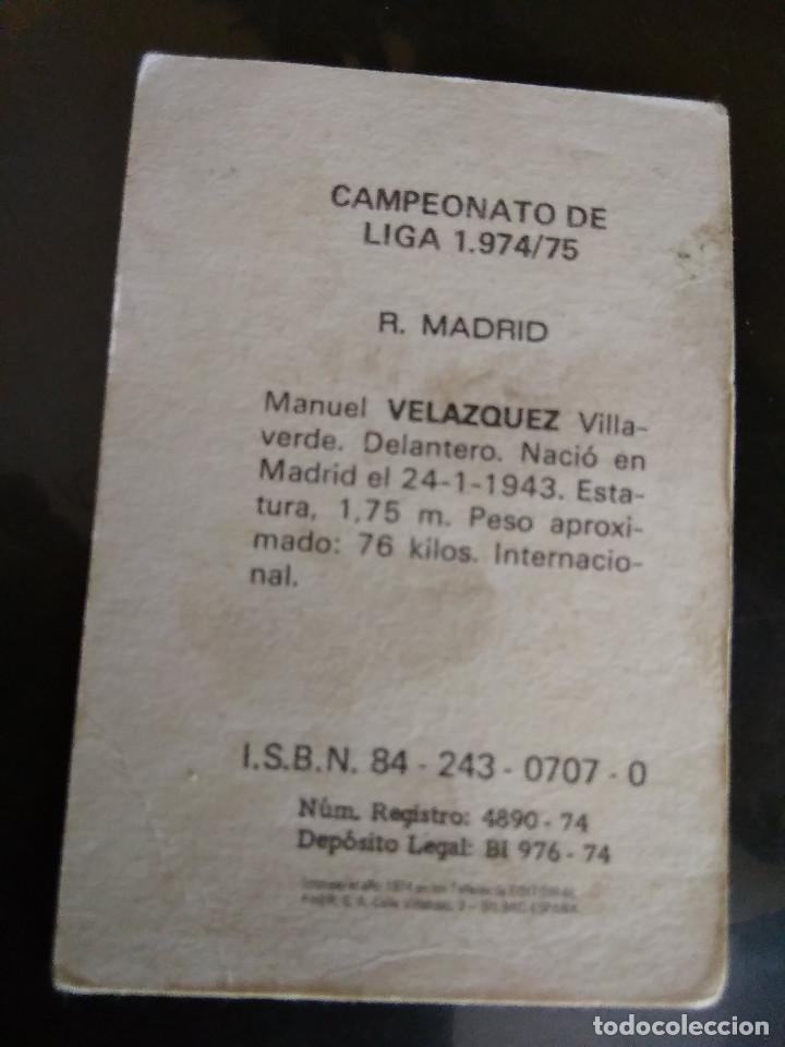Cromos de f&uacute;tbol: VELAZQUEZ - Foto 2