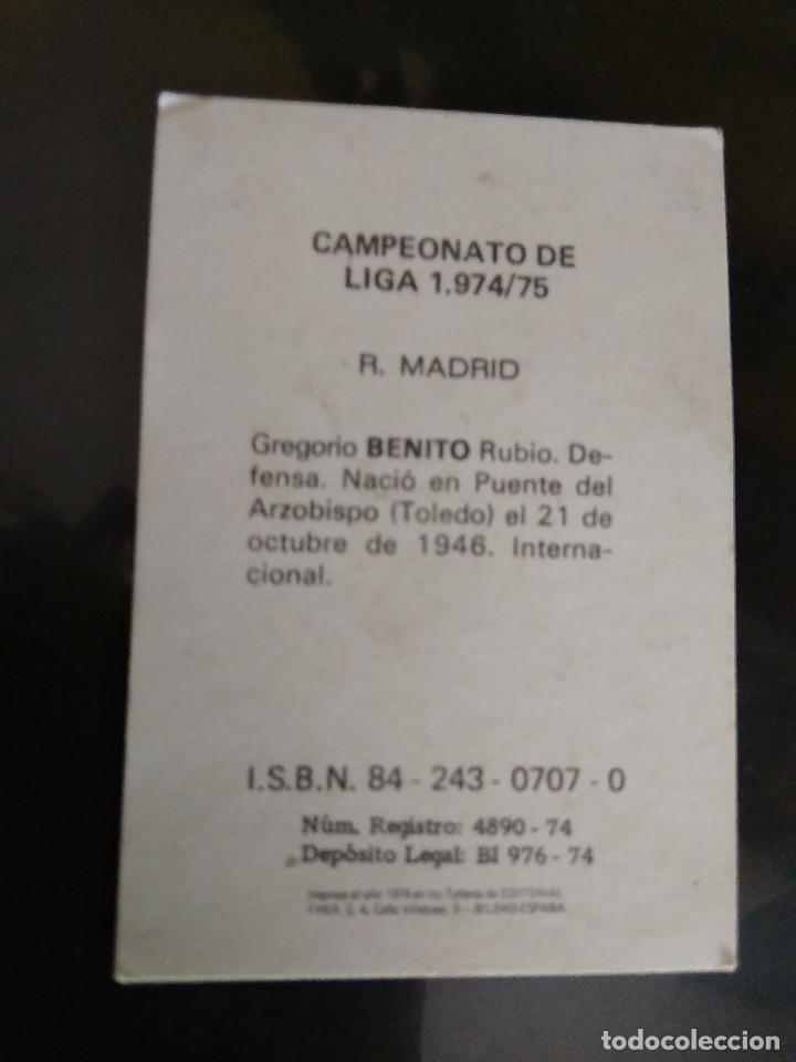 Cromos de f&uacute;tbol: BENITO - Foto 2