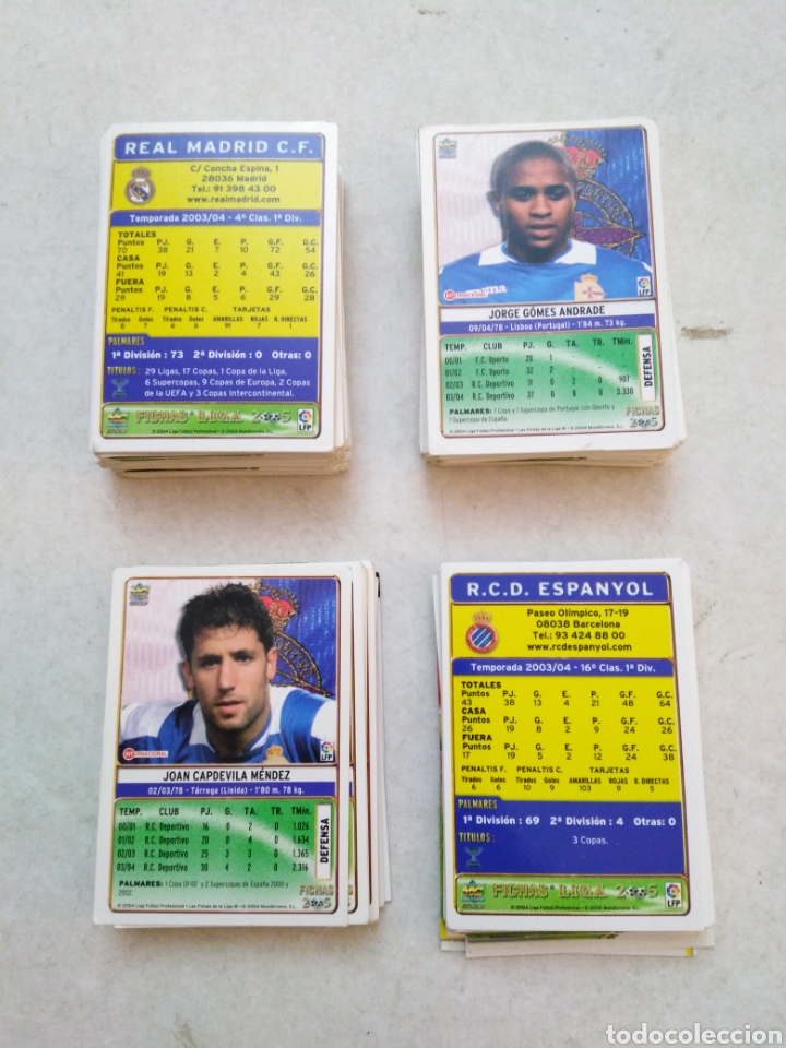 Football Stickers: Lote de 150 fichas liga 2005 MC SPORT