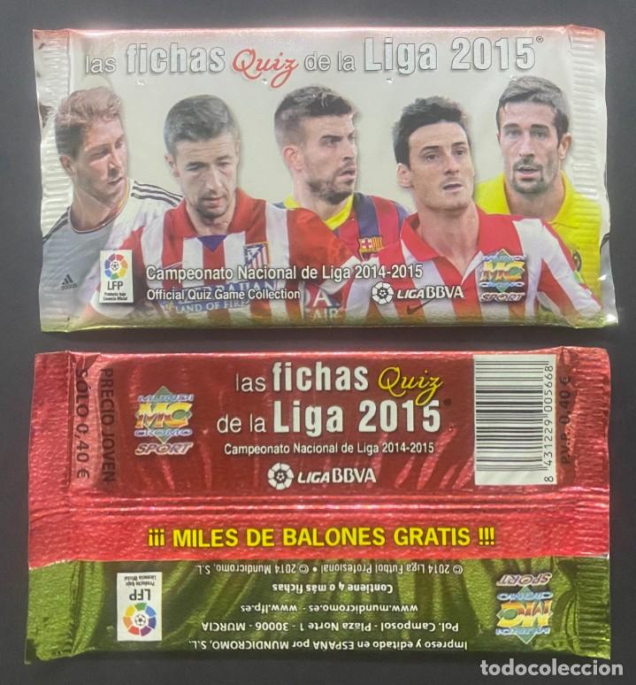 Cromos de F&uacute;tbol: SOBRE DE CROMOS SIN ABRIR FICHAS QUIZ DE LA LIGA 2014 2015 14 15 MUNDICROMO