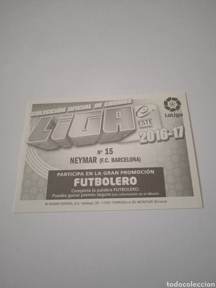 Cromos de f&uacute;tbol: Cromo de Neymar Colecci&oacute;n Este 16-17 - Foto 3