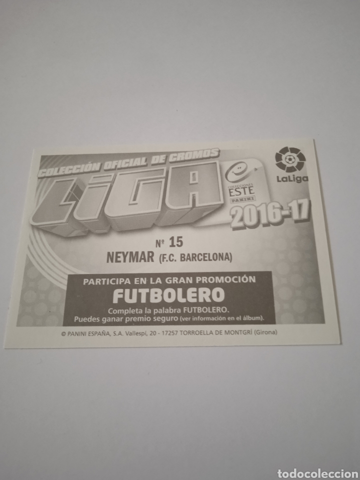 Cromos de f&uacute;tbol: Cromo de Neymar Colecci&oacute;n Este 16-17 - Foto 4