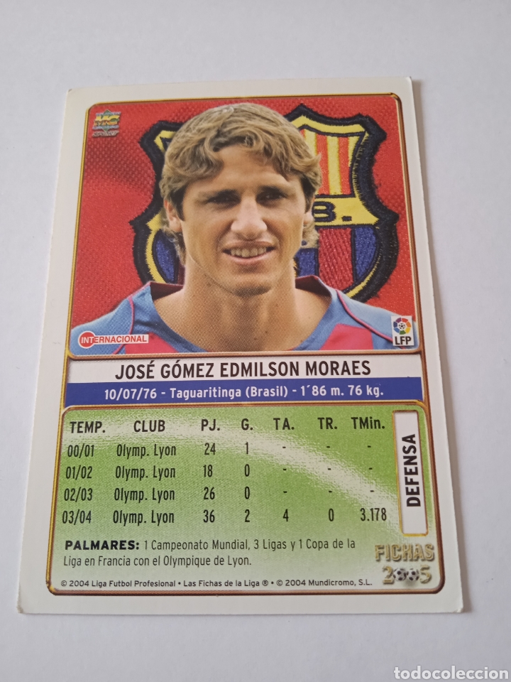 Cromos de f&uacute;tbol: Cromo de Edmilson Rookie MC 2005 - Foto 3