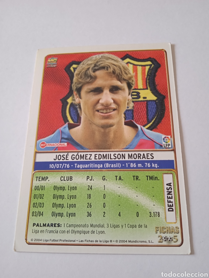 Cromos de f&uacute;tbol: Cromo de Edmilson Rookie MC 2005 - Foto 4
