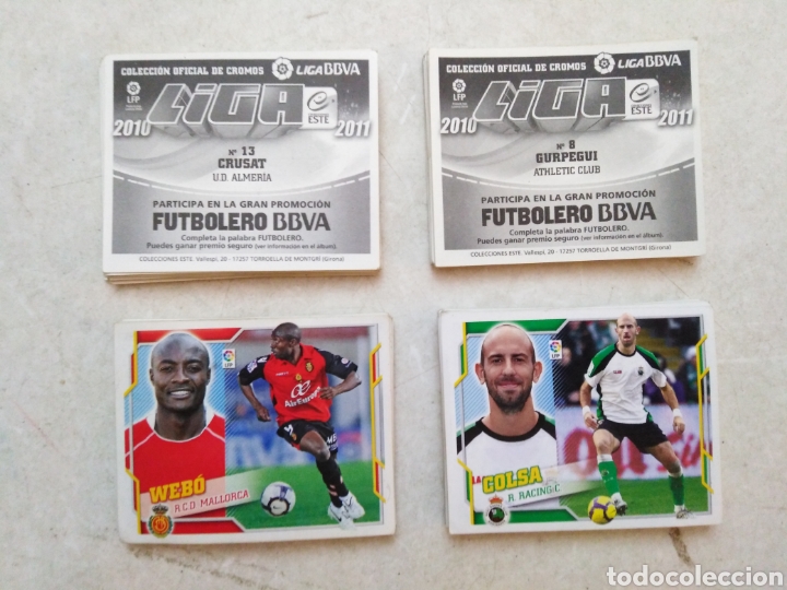 Cromos de F&uacute;tbol: Lote de 66 cromos de f&uacute;tbol liga 2010-2011