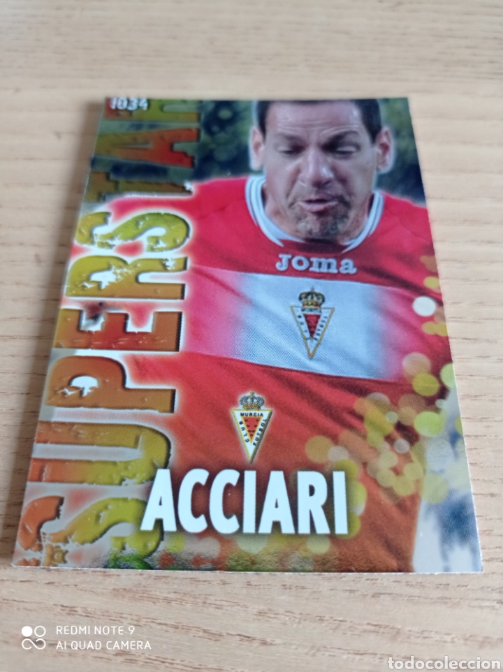 Cromos de F&uacute;tbol: F&Uacute;TBOL CROMO n&ordm; 1034 ACCIARI BRILLO LISO REAL MURCIA 2013 2014 MUNDICROMO QUIZ GAME