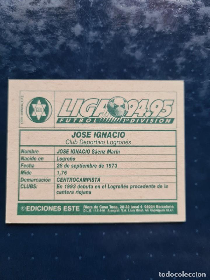 Cromos de f&uacute;tbol: Jose Ignacio - Logro&ntilde;es - 1994 1995 94 95 - Cromo Ediciones Este - Nunca Pegado - Foto 2
